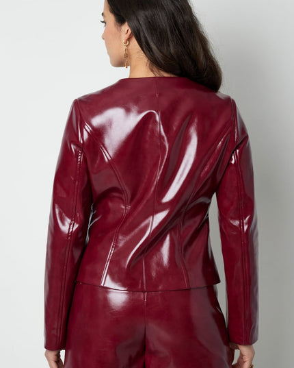 Trendy PU top - Black