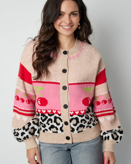 Vest cherry baby - Beige roze