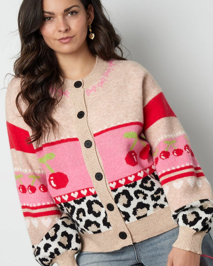 Vest cherry baby - Beige roze