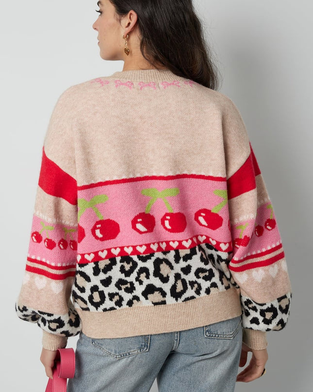 Vest cherry baby - Beige roze