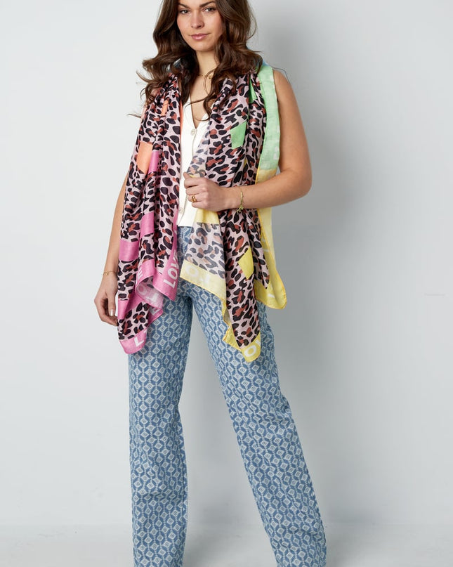 Sjaal festive panterprint