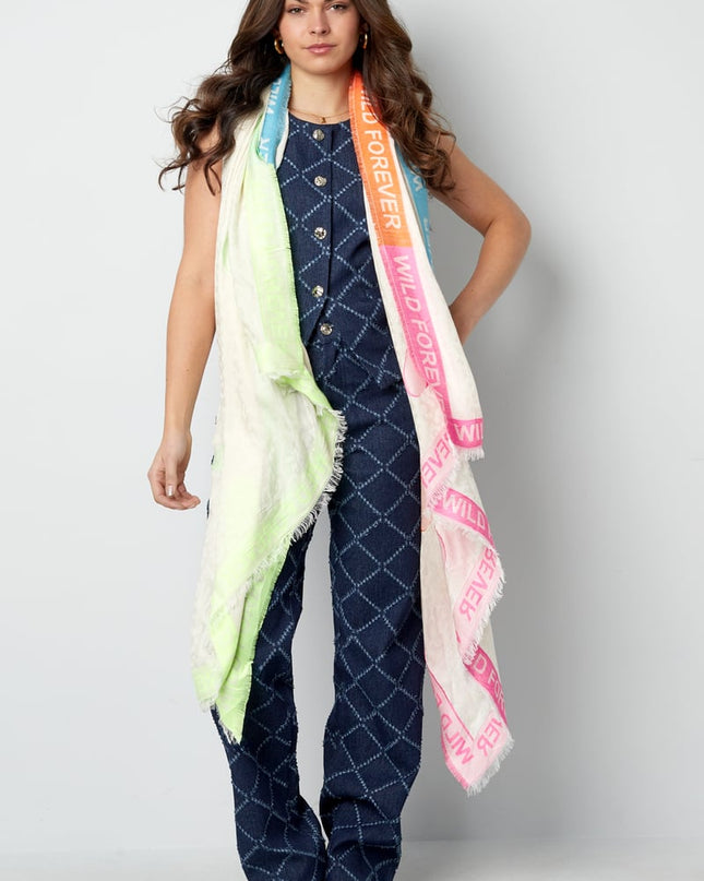 Colorful Print sjaal - multi
