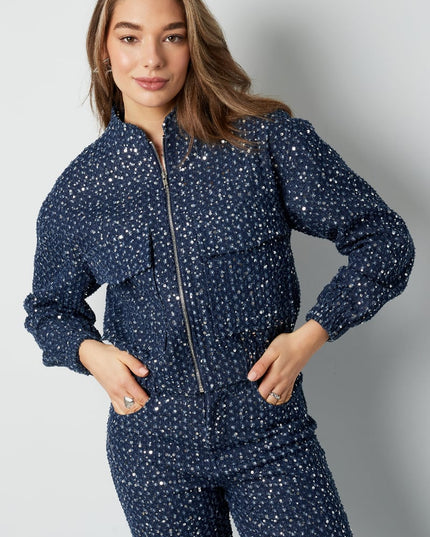 Denim jacket with sequins - Blue