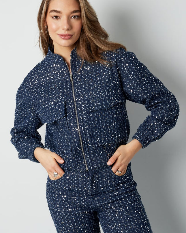 Denim jacket with sequins - Blue