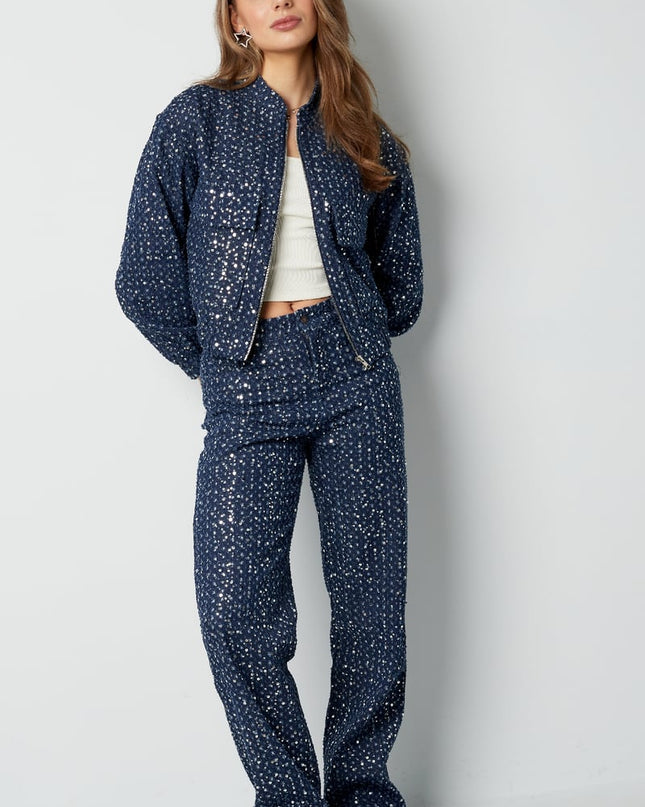Denim jacket with sequins - Blue