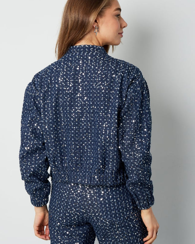 Denim jacket with sequins - Blue