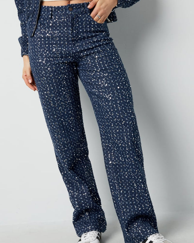 Denim Jeans with Sequins - Blue