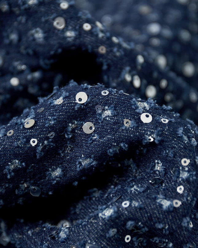 Denim Jeans with Sequins - Blue