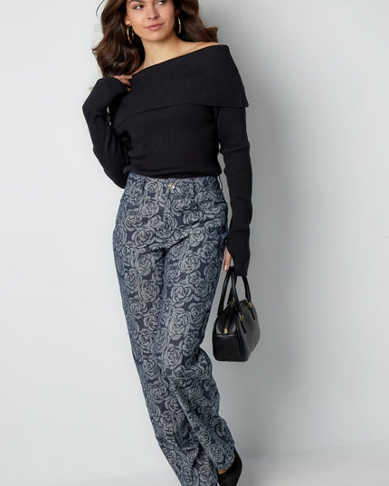 Flower fusion pants - light blue