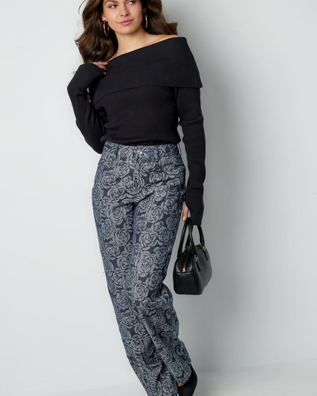 Flower fusion pants - light blue