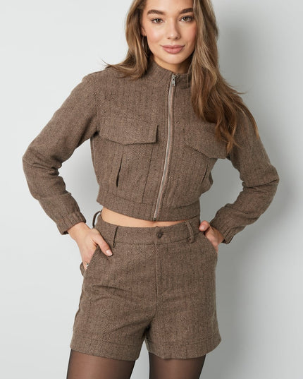 Short knitted deluxe - Grey