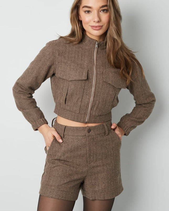 Short knitted deluxe - Grey