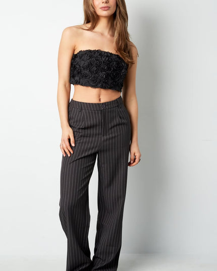 Roses bandeau top - Black