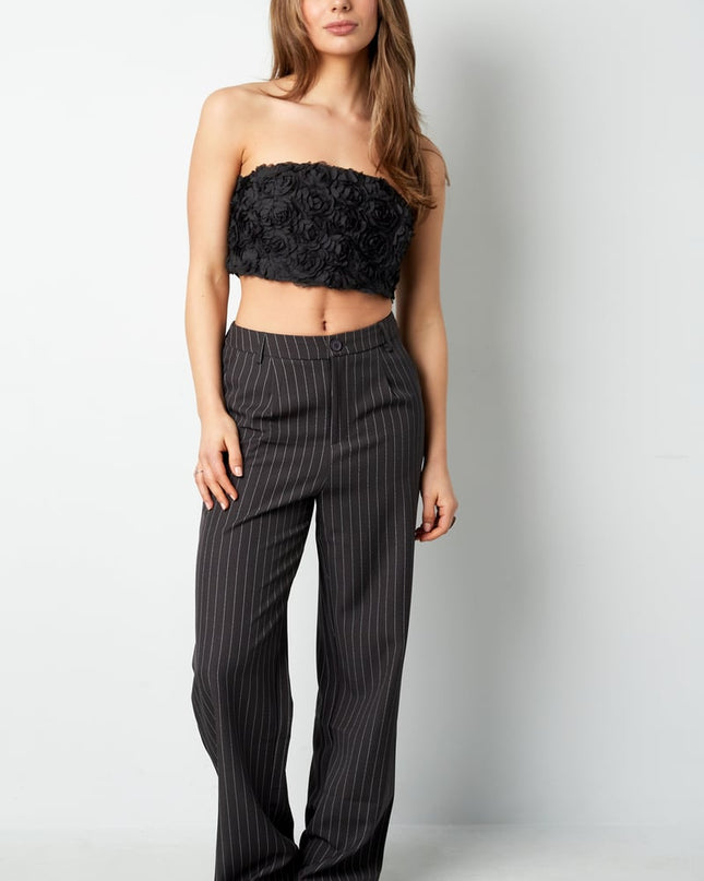 Roses bandeau top - Black