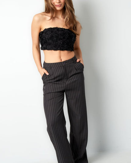 Roses bandeau top - Black