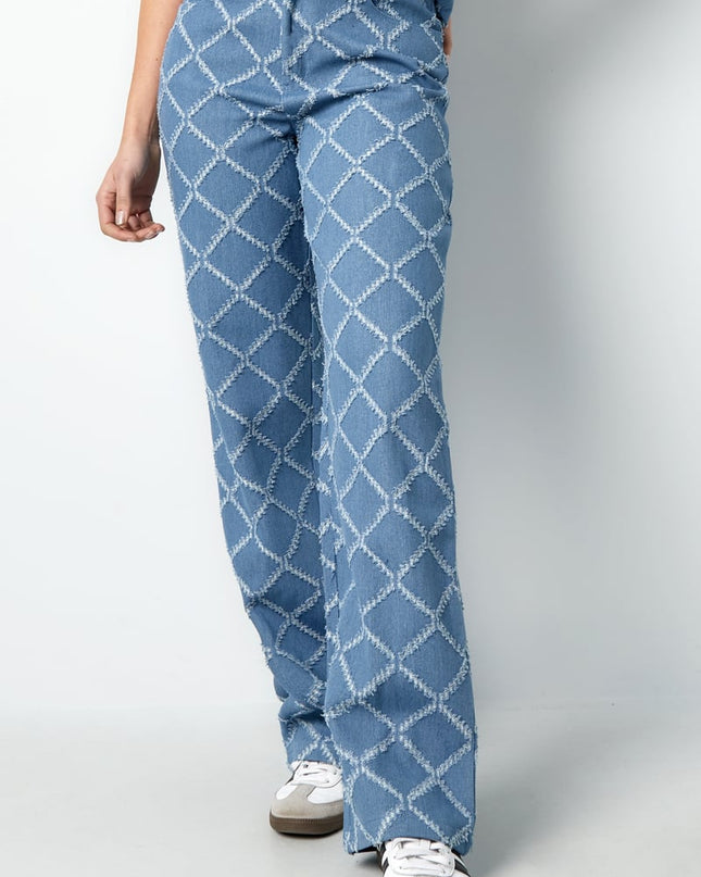 Grids of grace jeans - Light blue