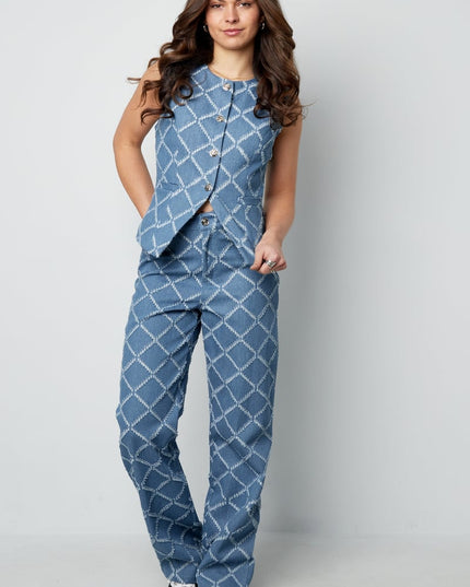 Grids of grace jeans - Light blue
