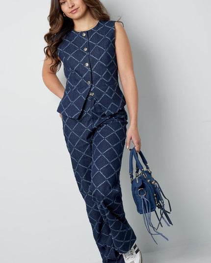 Grids of grace corset - Light blue