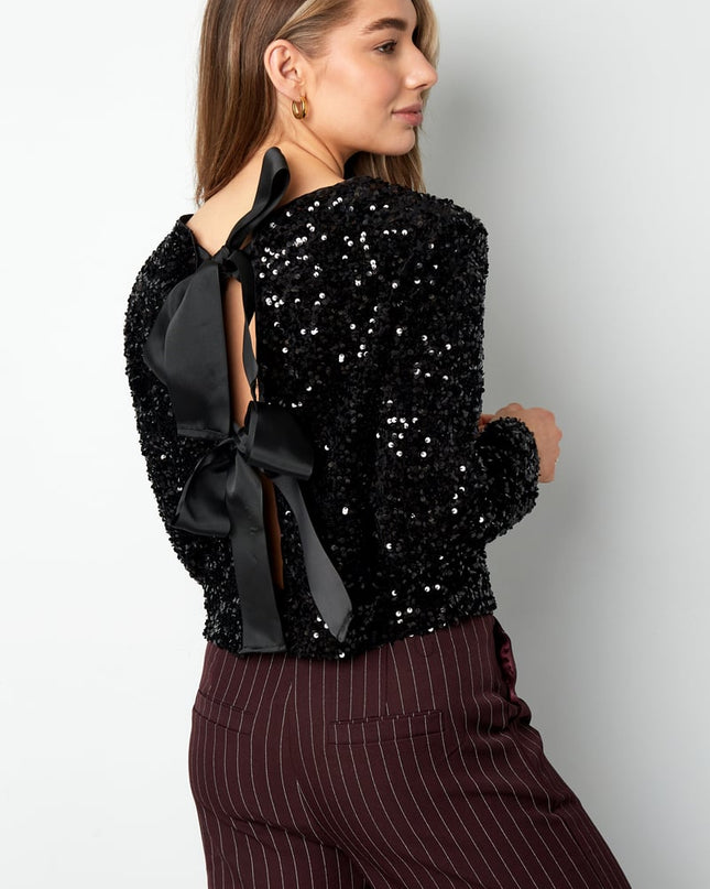 Party top with sequins