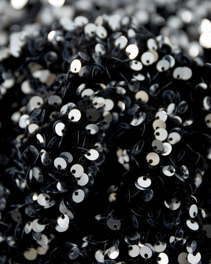 Glitter one shoulder top - Black