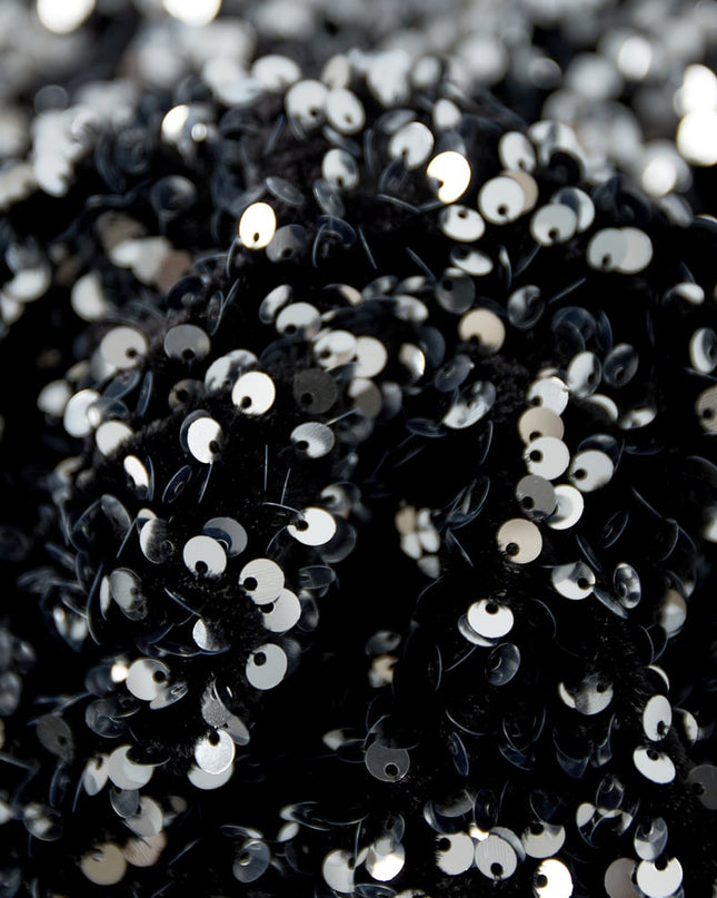 Glitter one shoulder top - Black