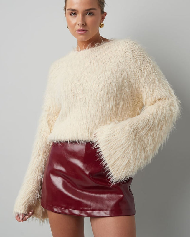 Fluffy finesse top - Burgundy