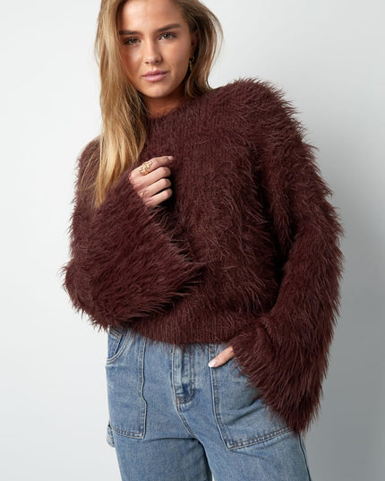 Fluffy finesse top - Burgundy