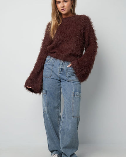 Fluffy finesse top - Burgundy