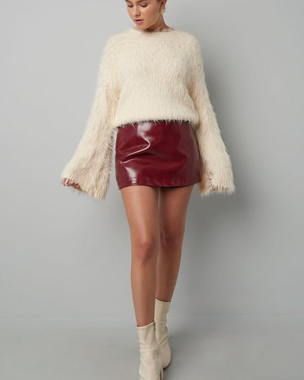 Fluffy finesse top - Burgundy