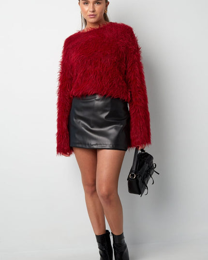 Fluffy finesse top - Burgundy