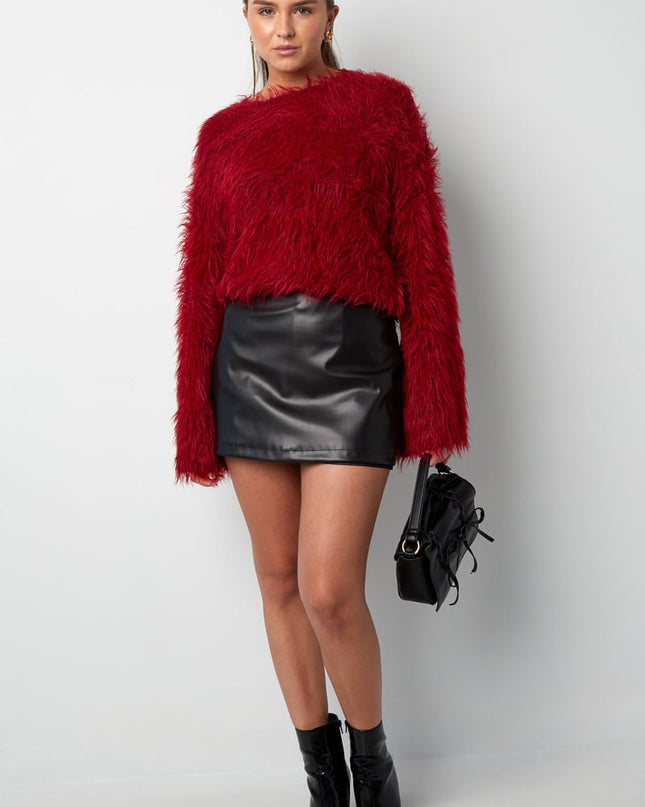 Fluffy finesse top - Burgundy