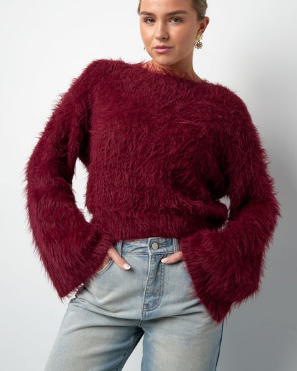 Fluffy finesse top - Burgundy