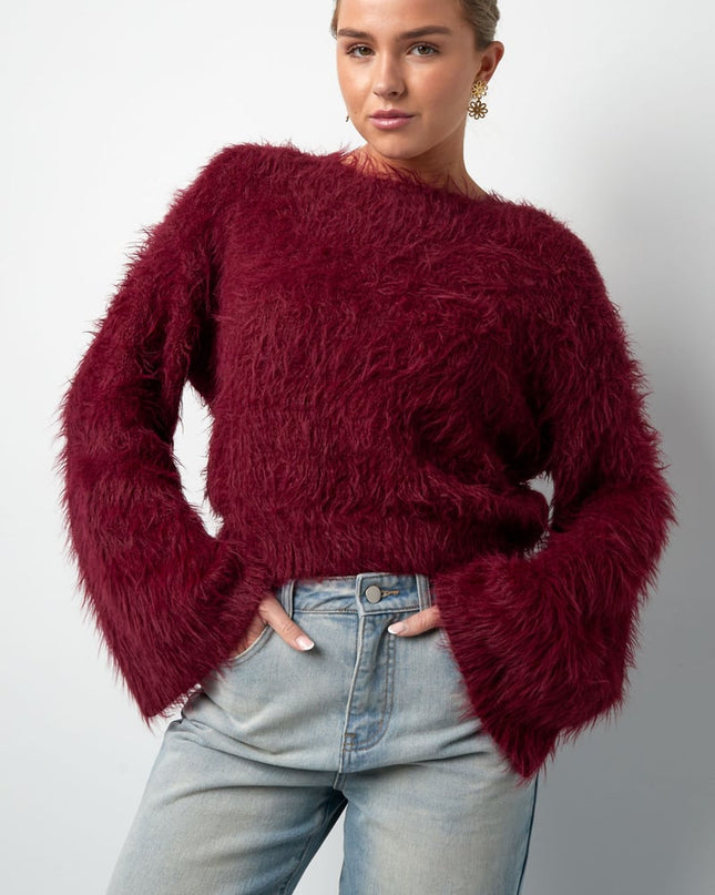 Fluffy finesse top - Burgundy