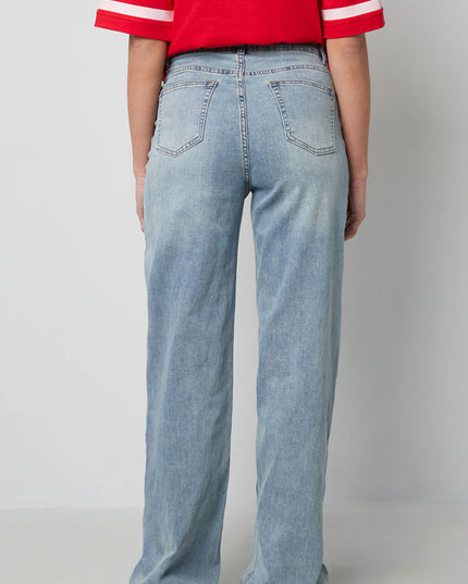 Cotton Woven Vrouwen Rechte Broek Casual Solid Color