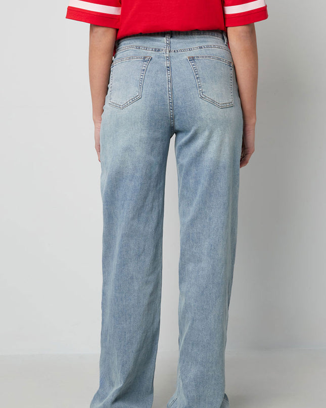 Cotton Woven Vrouwen Rechte Broek Casual Solid Color