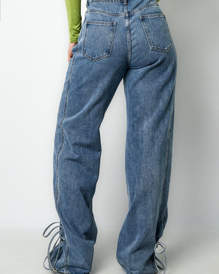 Jeans bossy bow - Blue