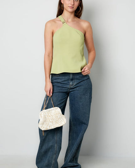 One shoulder cargo top