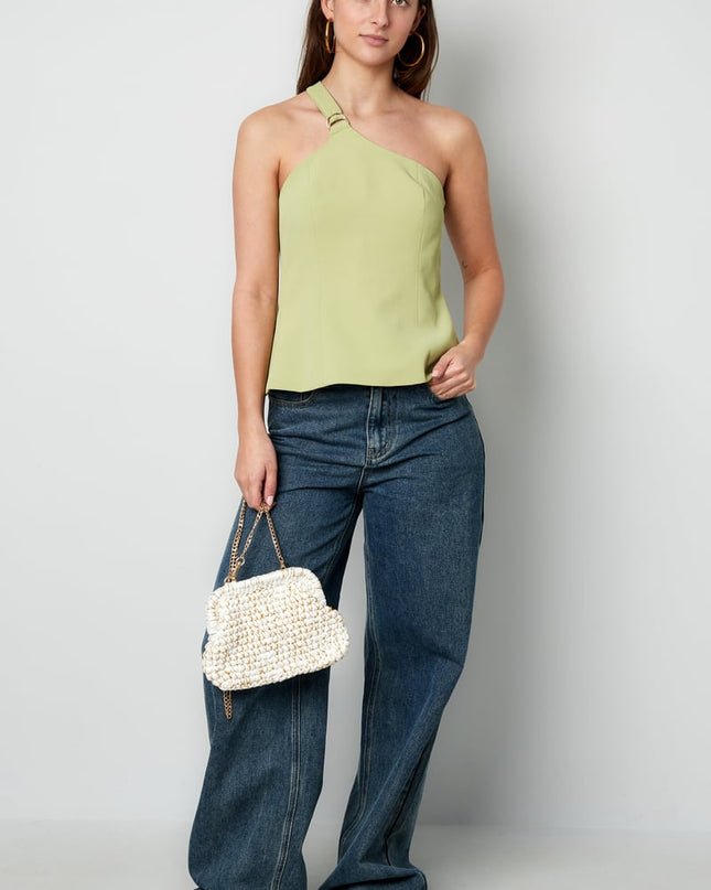 One shoulder cargo top