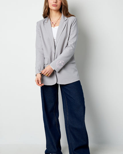 Blazer show your colorful smile - Gray