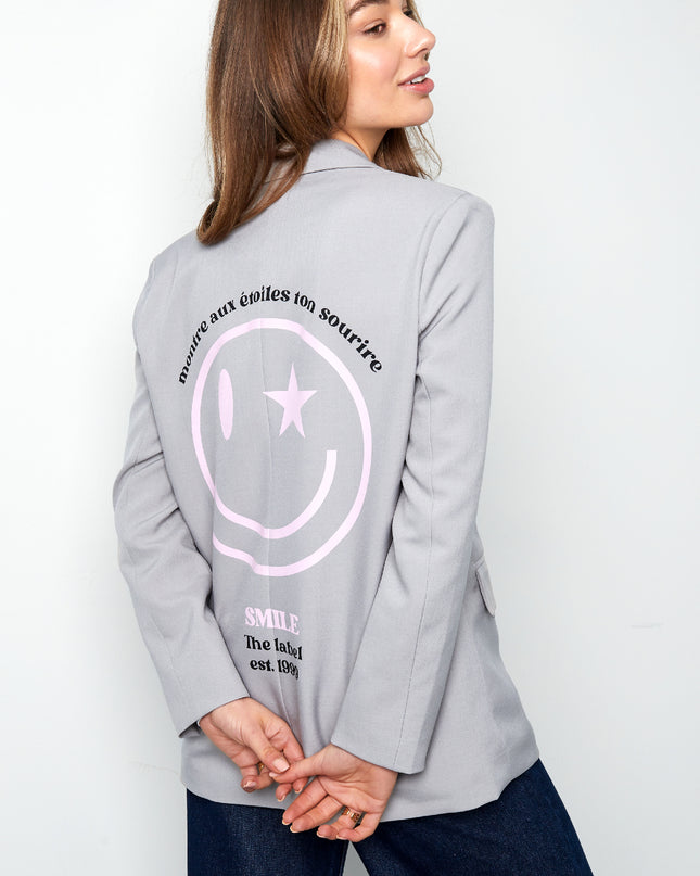 Blazer show your colorful smile - Gray