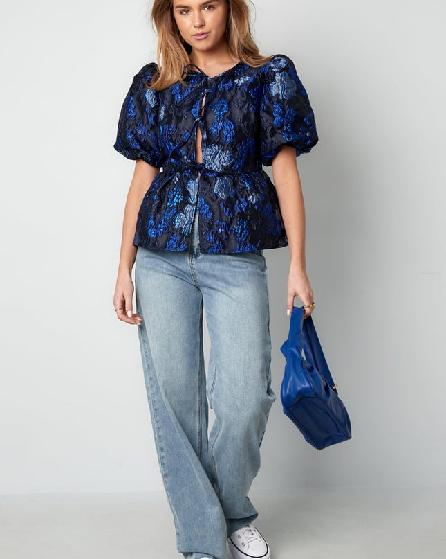 Short sleeve top floral - Champagne