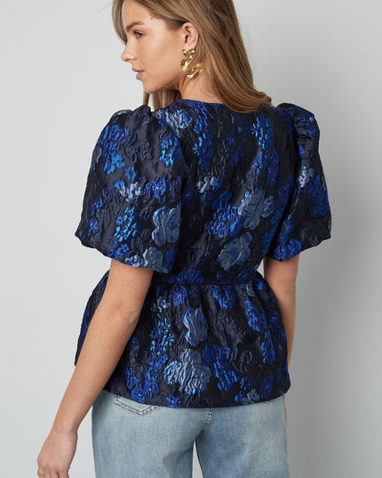 Short sleeve top floral - Champagne