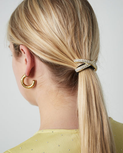 crossed shimmer haarelastiek