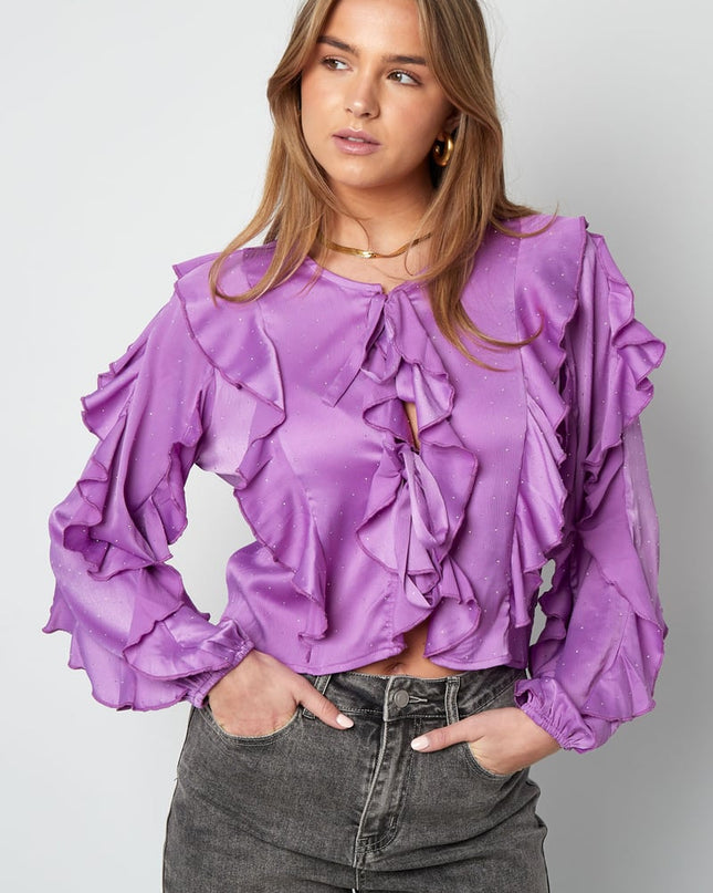 Blouse with ruffles - light pink
