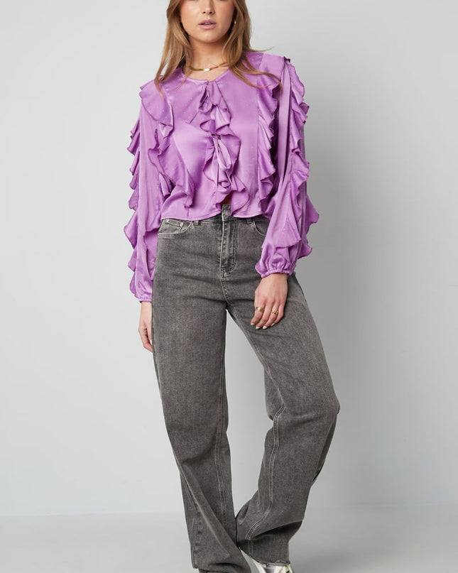 Blouse with ruffles - light pink