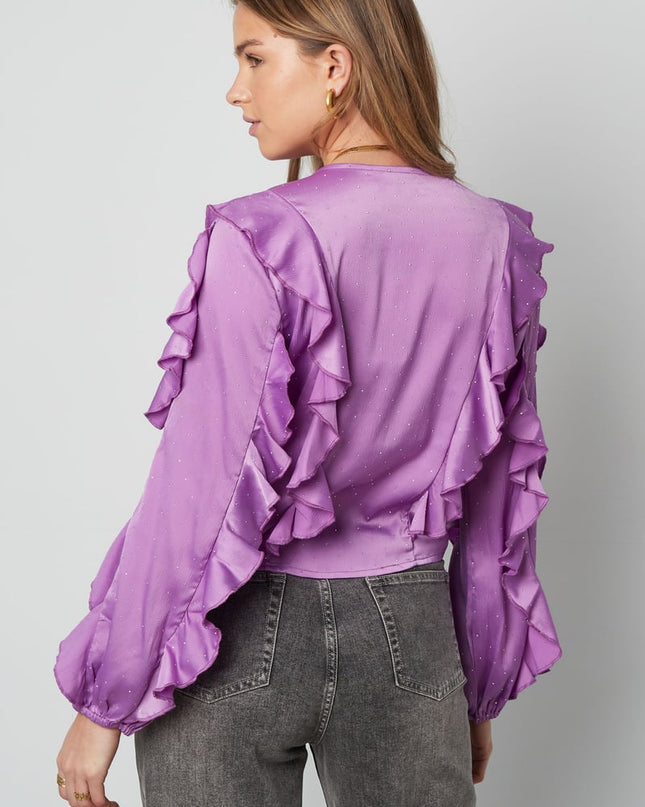 Blouse with ruffles - light pink