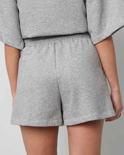 Jogging fabric shorts with studs - Pink