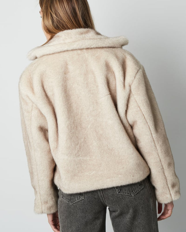 Fluffy basic coat - Beige