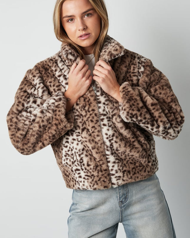 Leopard print jacket - Beige