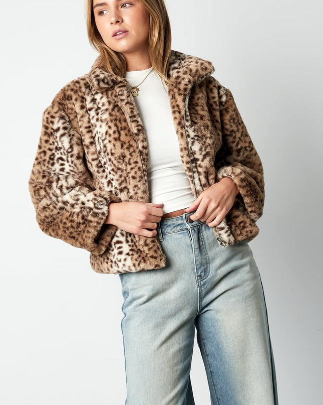 Leopard print jacket - Beige